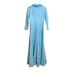Vintage Cottagecore Dress Womens Small Aquamarine Mesh Lined‎ Maxi Bridesmaid